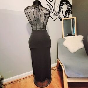 Max Studio Maxi Skirt 2 split Dark Gray Size S